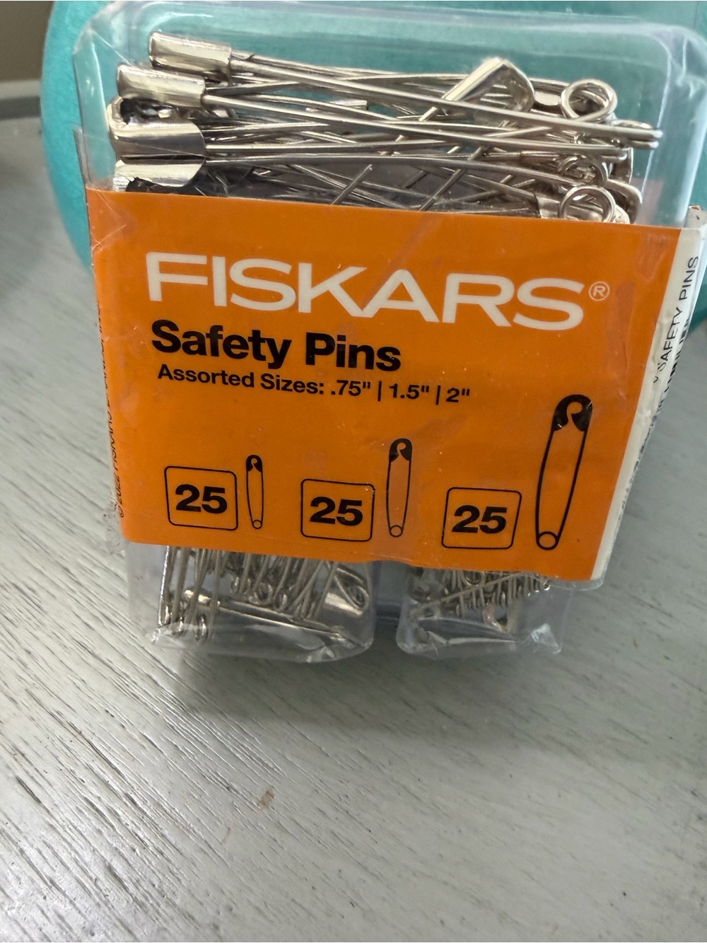 Silver Safety Pins Assorted Sizes - Pack of 75